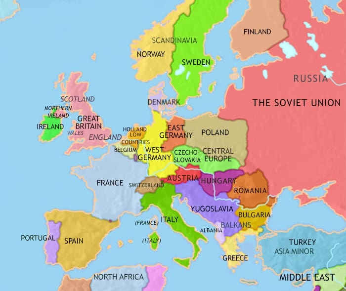 Map of Europe at 1960CE