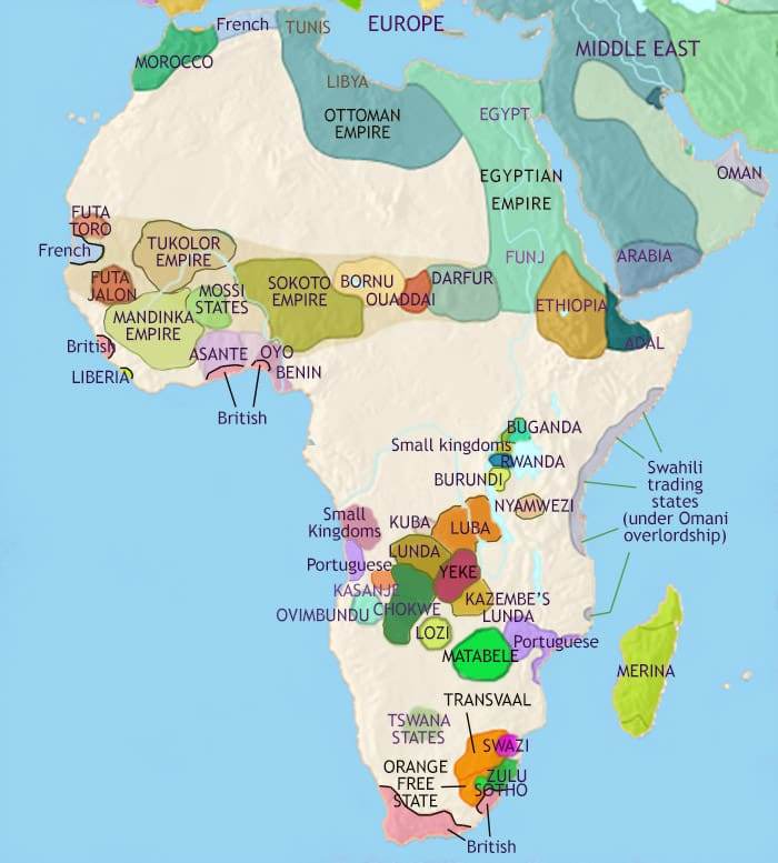 Map of Africa at 1871CE