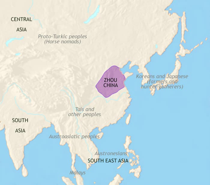 Map of East Asia: China, Korea, Japan at 1000BCE