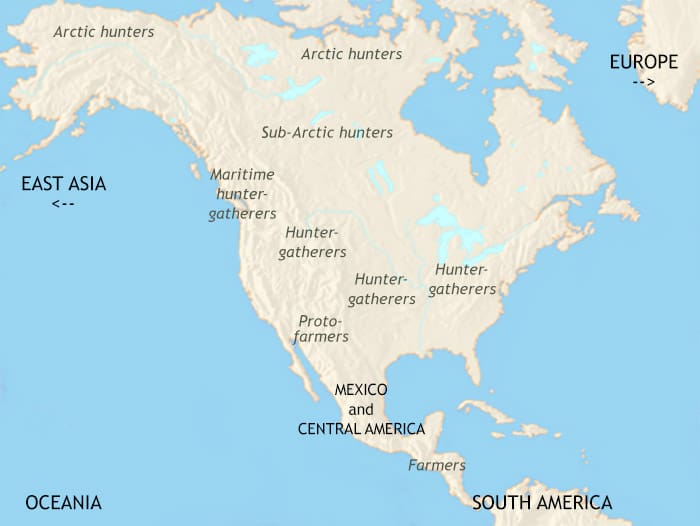 Map of North America at 1500BCE