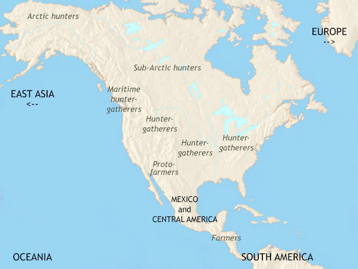 Map of North America at 2500BCE