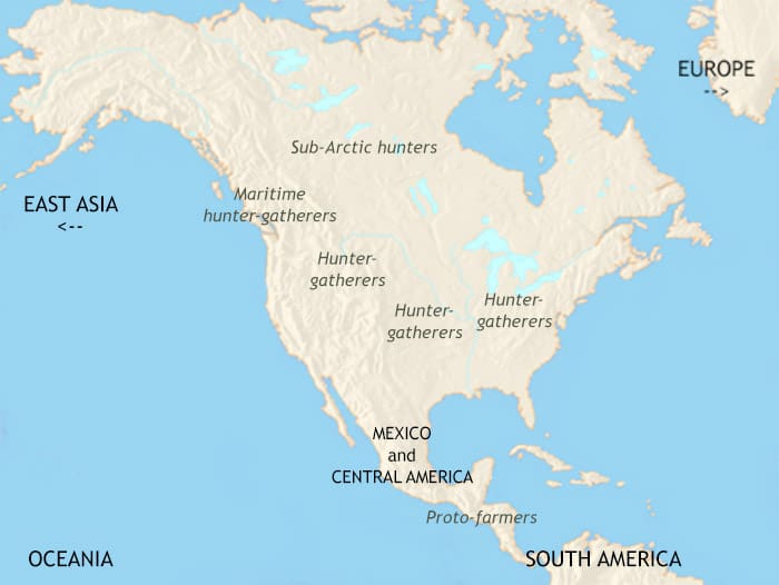 Map of North America at 3500BCE