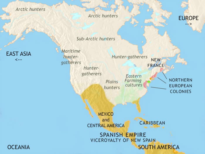 Map of North America at 1648CE