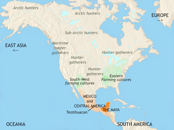 Map of North America at 500CE