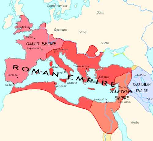 Map of Imperium: the Rise and Fall of an Empire at 260CE
