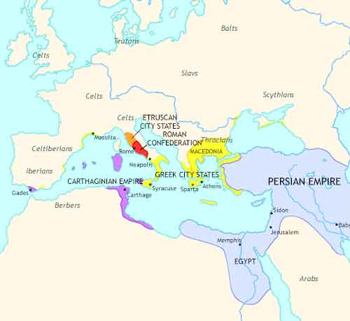 Map of Imperium: the Rise and Fall of an Empire at 338BCE