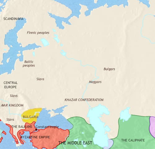 Map of Russia at 750CE