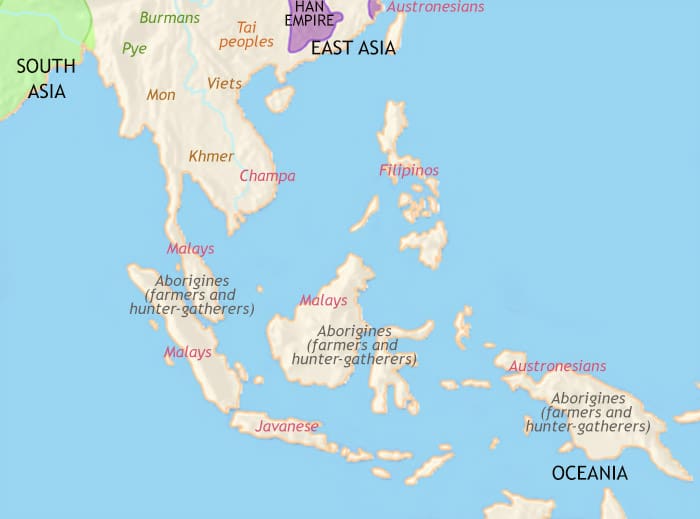 Map of South East Asia at 200BCE