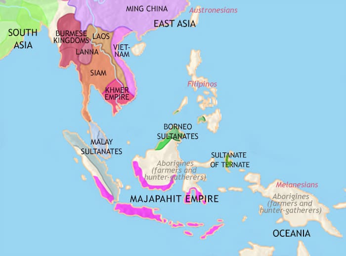 Map of South East Asia at 1453CE