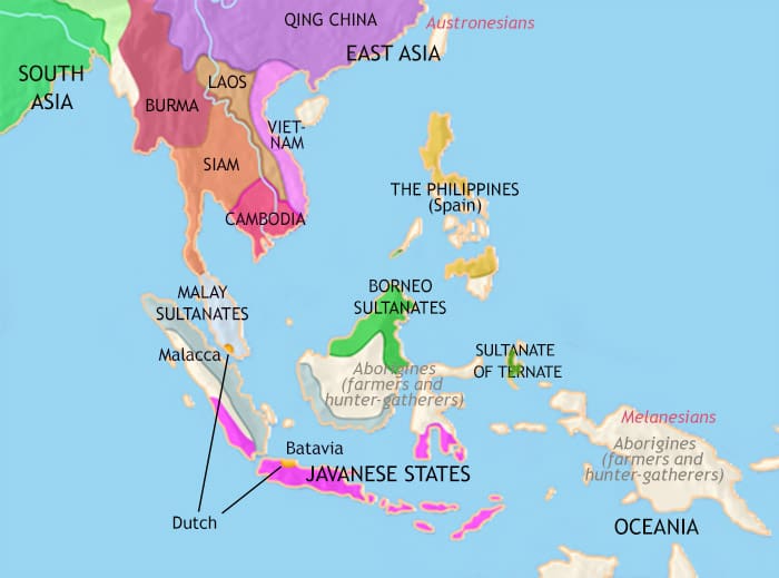 Map of South East Asia at 1648CE
