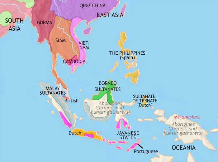 Map of South East Asia at 1837CE
