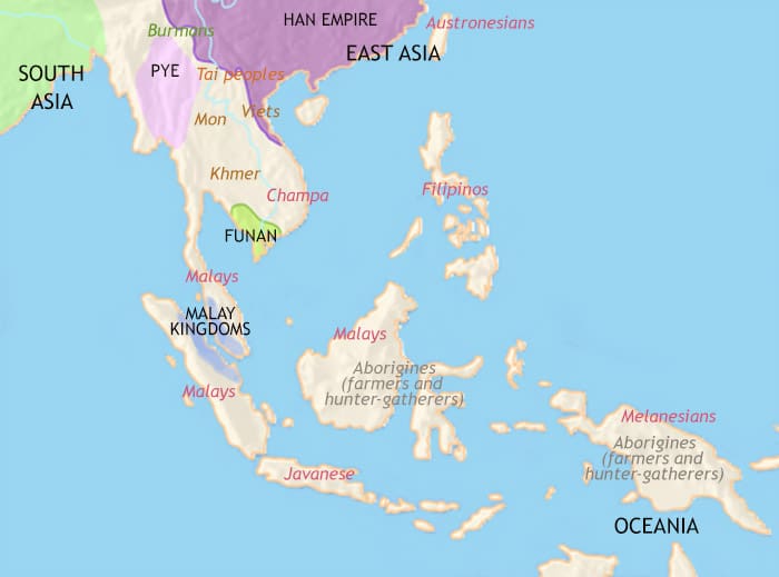 Map of South East Asia at 200CE