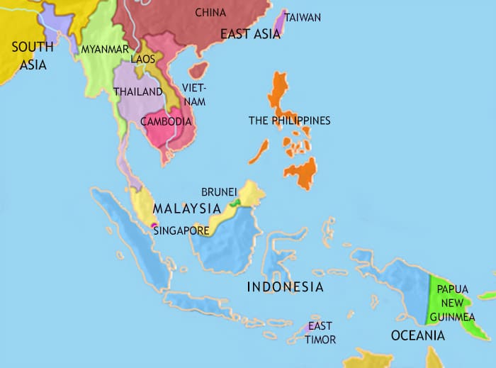 Map of South East Asia at 2005CE