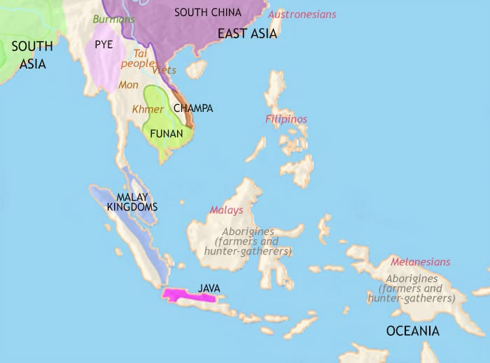 Map of South East Asia at 500CE
