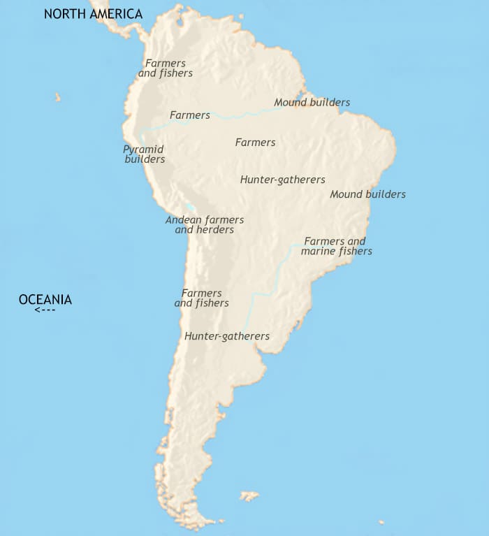 Map of South America at 1000BCE