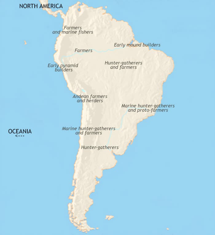 Map of South America at 1500BCE