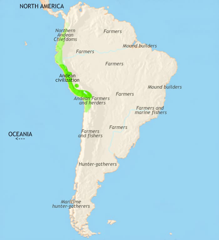 Map of South America at 200BCE