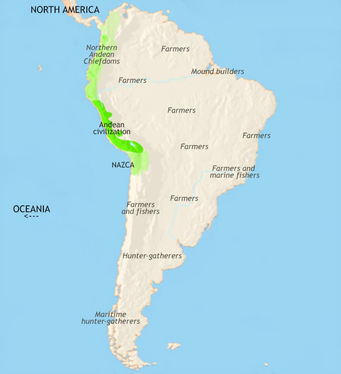 Map of South America at 30BCE