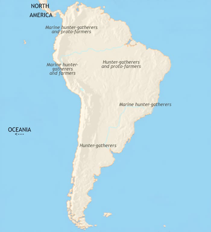 Map of South America at 3500BCE