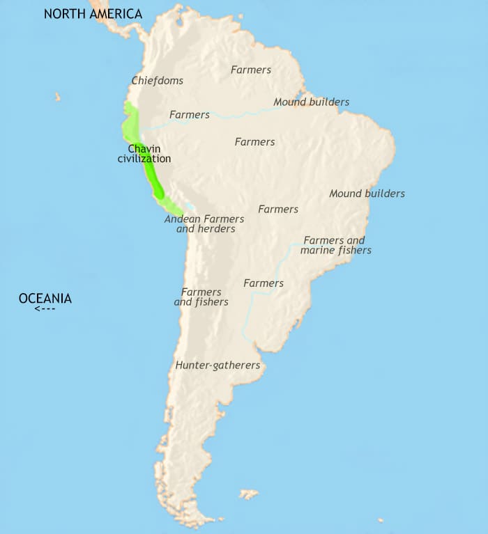 Map of South America at 500BCE