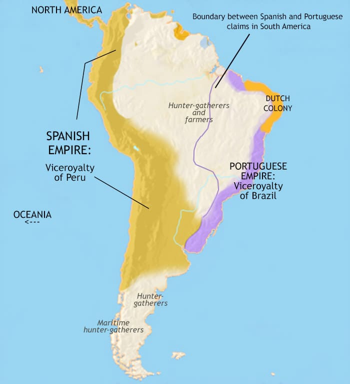 Map of South America at 1648CE