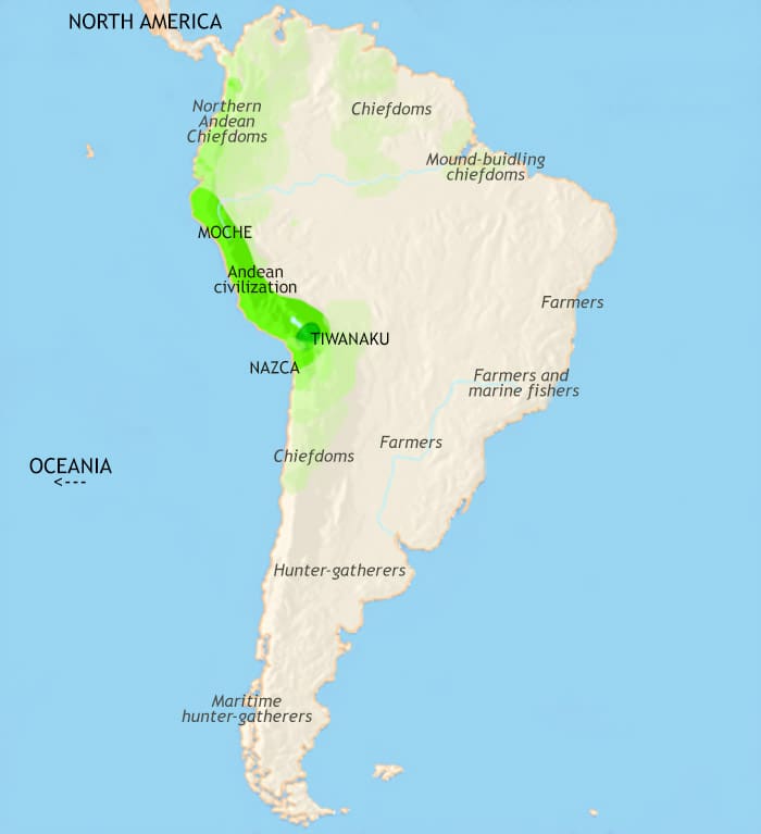 Map of South America at 500CE