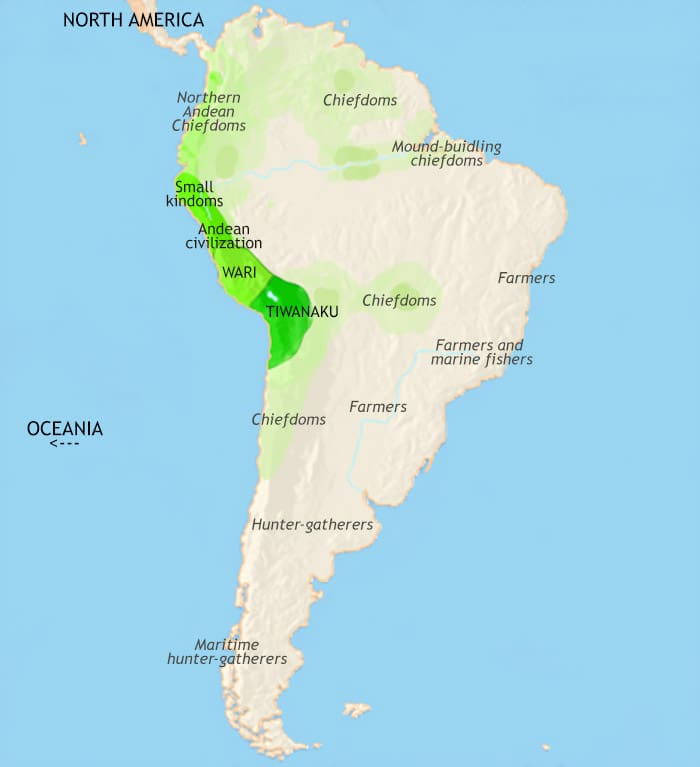 Map of South America at 750CE
