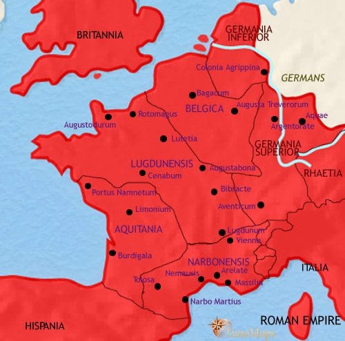 Map of France at 200CE
