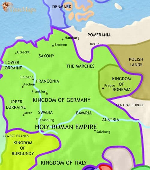 Map of Germany at 979CE