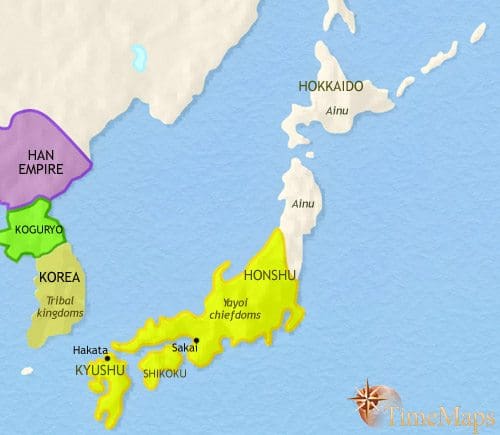 Map of Japan at 200CE