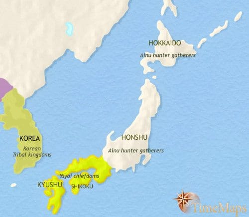 Map of Japan at 200BCE