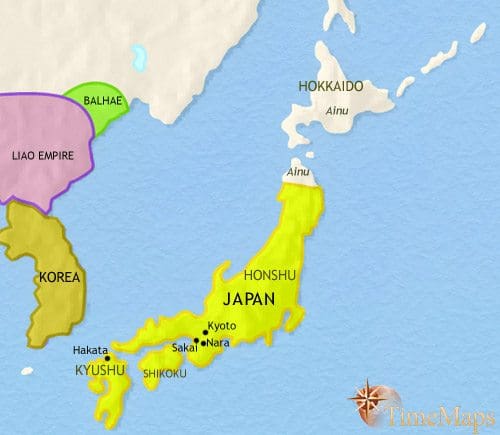 Map of Japan at 979CE