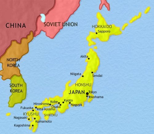 Map of Japan at 1960CE