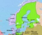 Map of Scandinavia at 1648CE