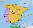 Map of Spain and Portugal at 1871CE