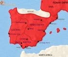 Map of Spain and Portugal at 30BCE