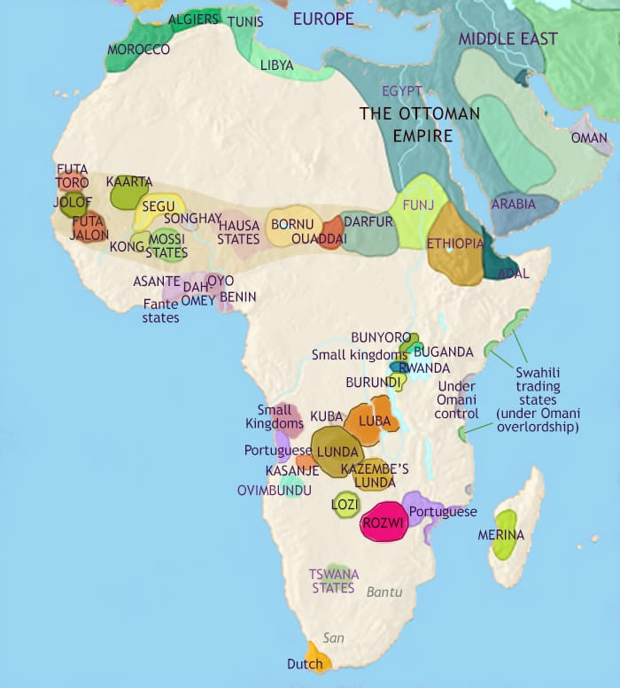 Map of Africa at 1789CE