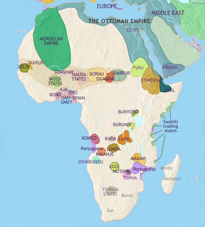Map of Africa at 1648CE