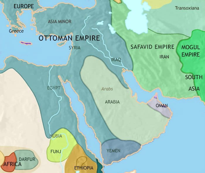 Map of Middle East at 1648CE