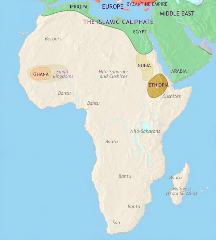 Map of Africa at 750CE