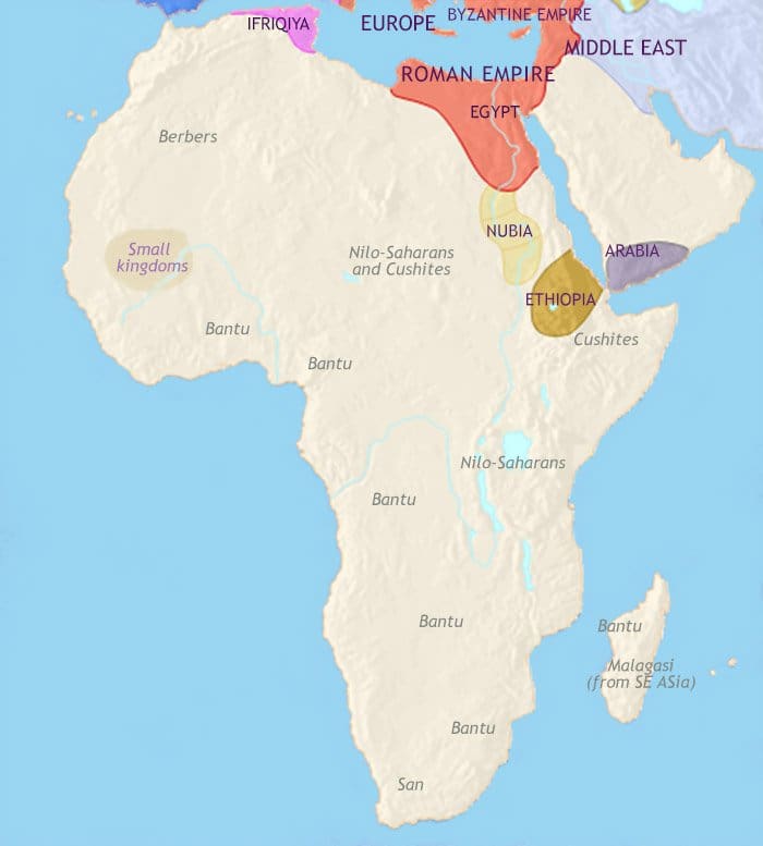 Map of Africa at 500CE