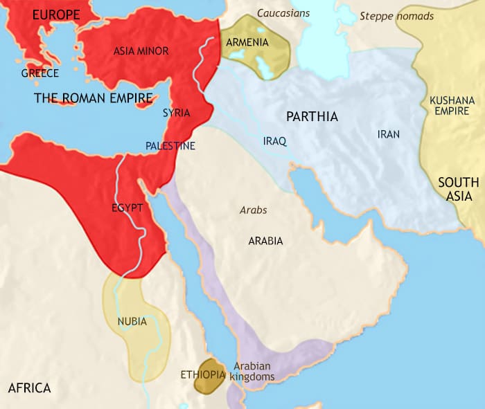 Map of Middle East at 200CE