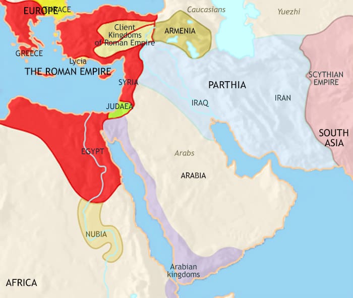 Map of Middle East at 30BCE
