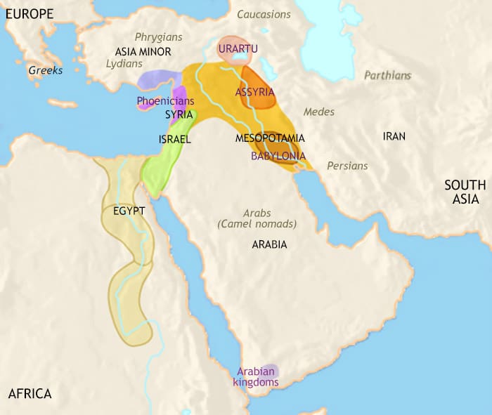 Map of Middle East at 1000BCE