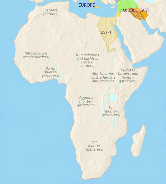 Map of Africa at 1500BCE
