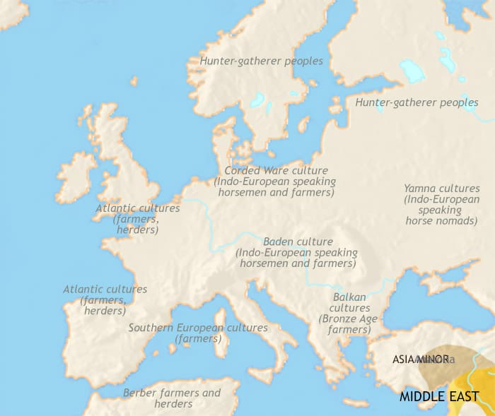 Map of Europe at 2500BCE
