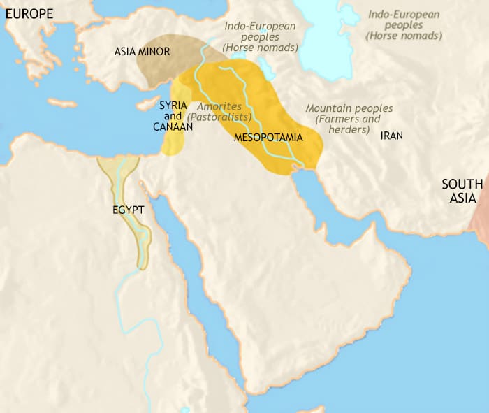 Map of Middle East at 2500BCE
