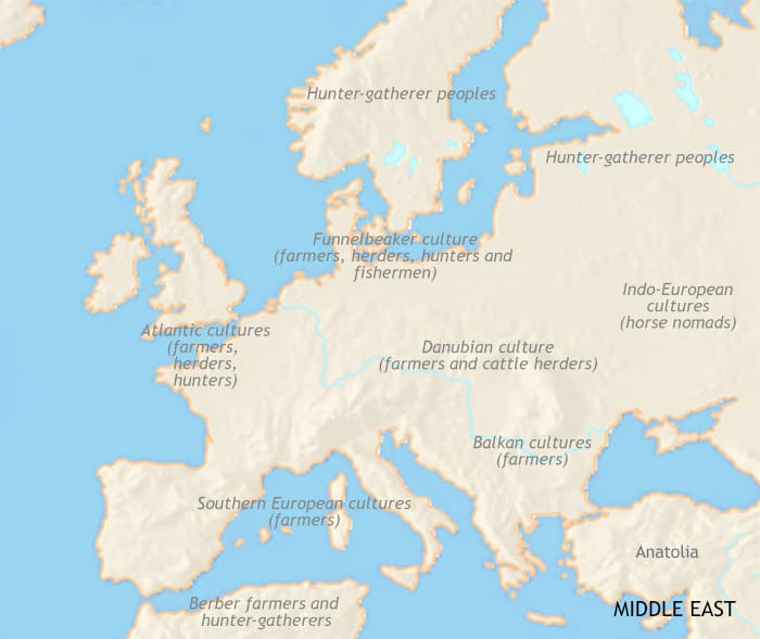 Map of Europe at 3500BCE