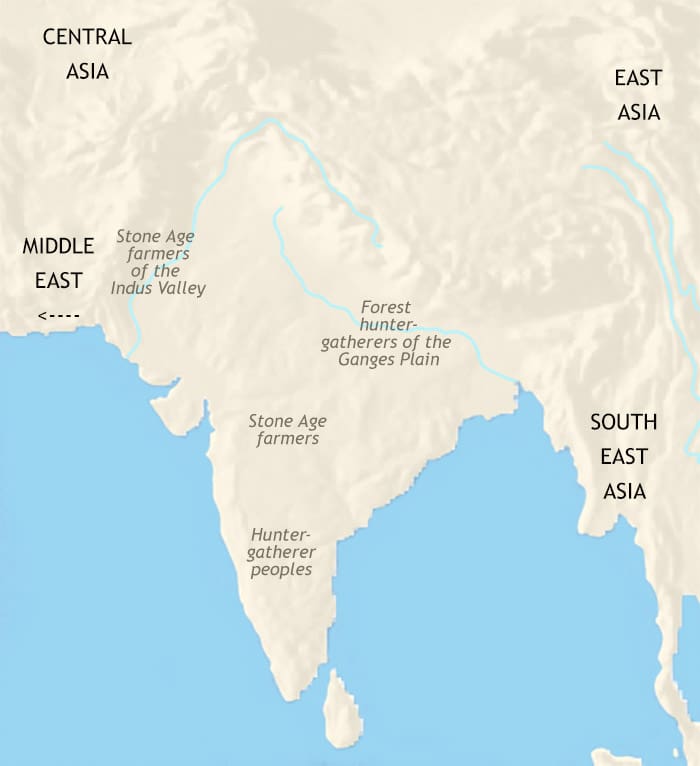 Map of India and South Asia at 3500BCE